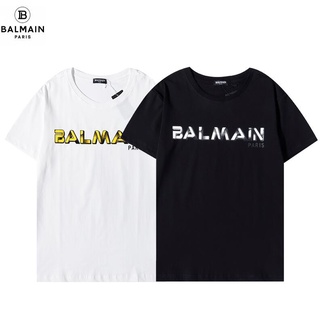 เสื้อยืดแขนสั้น ผ้าฝ้าย พิมพ์ลาย Balmai แฟชั่นสําหรับผู้ชาย และผู้หญิง