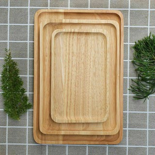 ถาดไม้สไตล์ญี่ปุ่น จานไม้ ถาดเสริฟมูจิ ทรงสี่เหลี่ยมผืนผ้า ม…