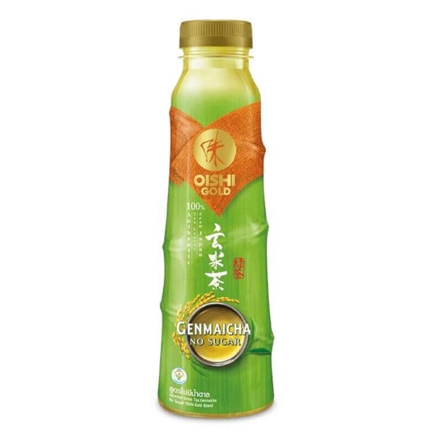 โออิชิ โกลด์ Oishi Gold น้ำชาเขียวญี่ปุ่น เก็นไมฉะ สูตรไม่มีน้ำตาล 400 มล.