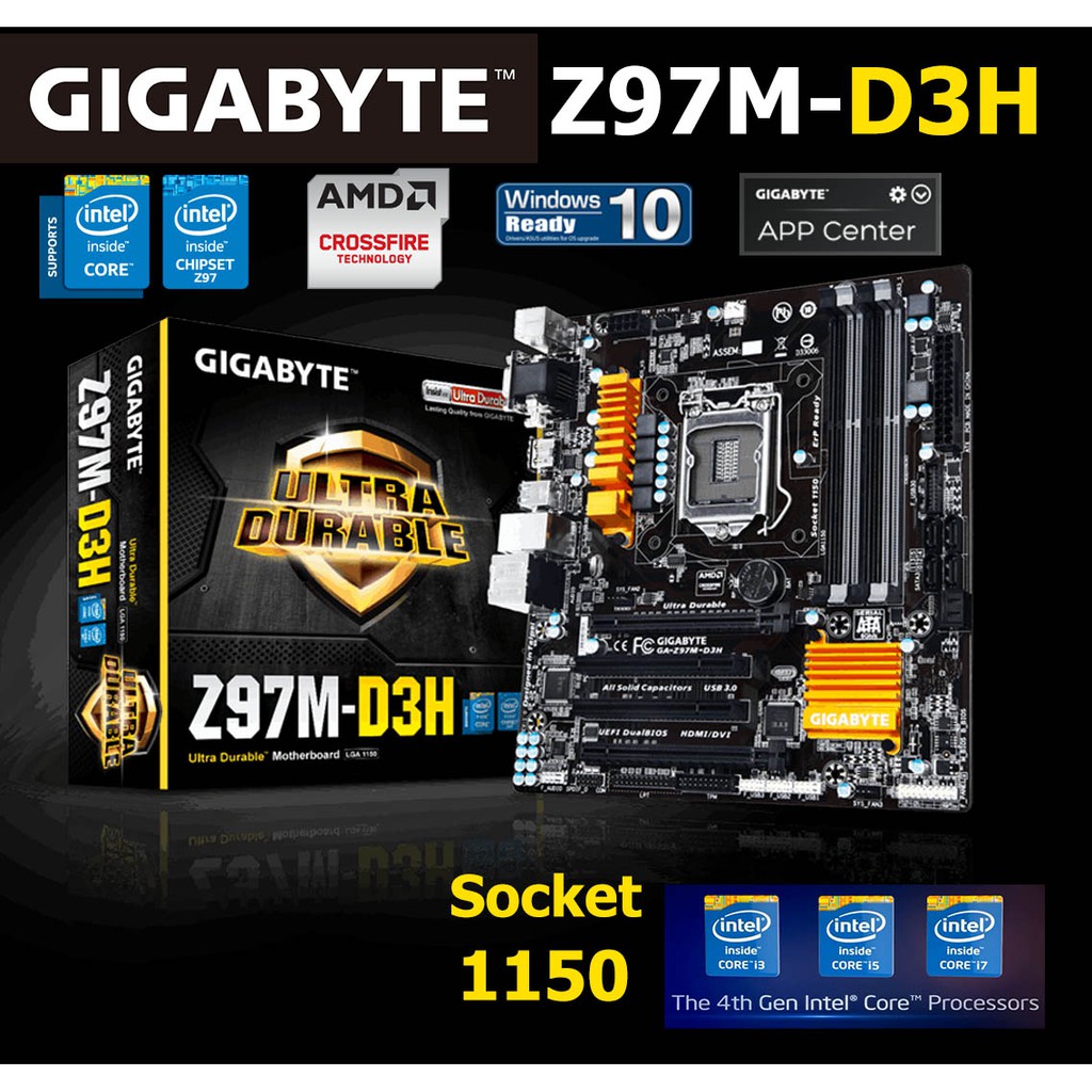 Mainboard INTEL GIGABYTE Z97M-D3H (Socket 1150) มือสอง พร้อมส่ง แพ็คดีมาก!!!