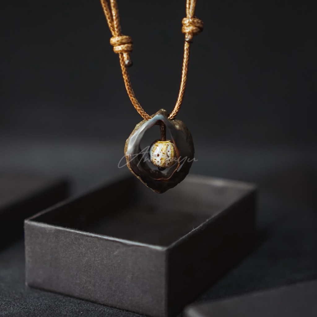 สร้อยคอผู้ชาย แบบยืด จี้รูป Pecan