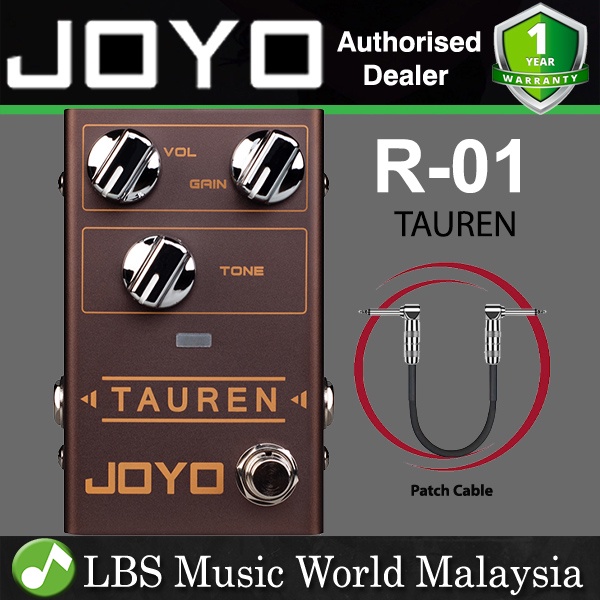 Joyo R-01 TAUREN High Gain Overdrive Pedal Clean Boost to Distortion สําหรับกีตาร์ไฟฟ้า (R01 R 01)