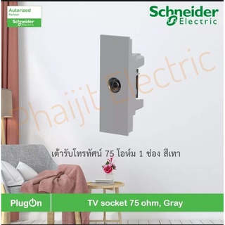 Schneider เต้ารับโทรทัศน์ 75 โอห์ม สีเทา TV socket 75 ohm,Gray รุ่น AvatarOn A :M3T1TV75M_GY สั่งซื้อได้ที่ร้าน