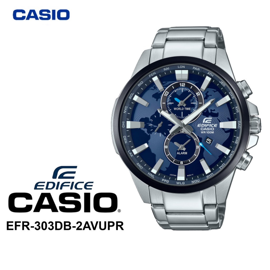 นาฬิกาผู้ชาย คาสิโอ EDIFICE รุ่น EFR-303DB-2AVUPR กันน้ำ รับประกัน 1 ปี