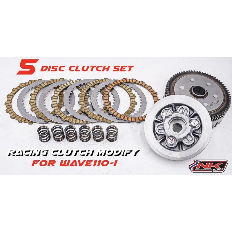NKracing ชุดคลัทช์ 5แผ่น 125แปลงใส่่ เวฟ,ดรีม110i