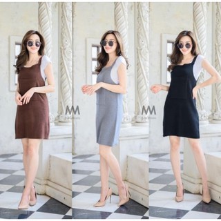 MM-WINTER LOOK KNIT DRESS เดรสไหมพรม มีกระเป๋าด้านหน้า ทรงสวย เนื้อผ้ามีความยืดหยุ่นดี