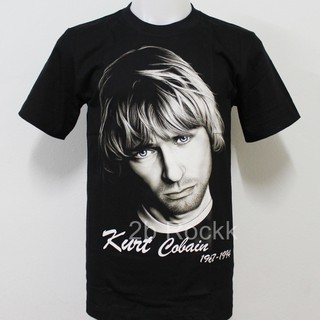 เสื้อยืด Kurt Cobain Nirvana เคิร์ต โคเบน S128 Size ยุโรป