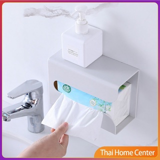 กล่องทิชชู่ติดผนัง มีแผ่นกาวติดยึดผนัง ไม่ต้องเจาะผนัง กล่องทิชชู่ Wall Mounted Tissue Box