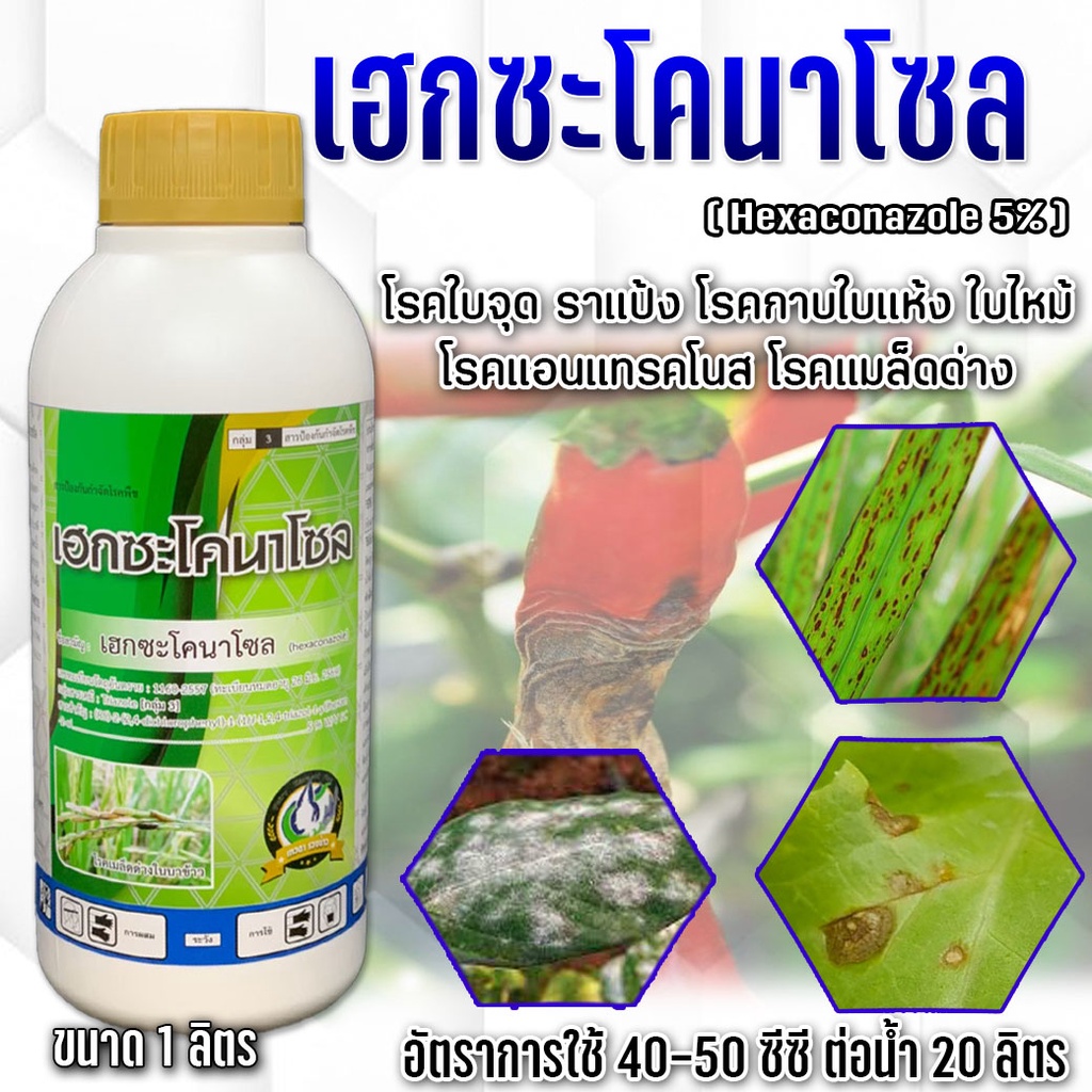 เฮกซะโคนาโซล สารป้องกันกำจัดโรคพืช ใบไหม้ เมล็ดด่าง ใบจุดในกล้วยไม้ แอนแทรคโนสใน ทุเรียน
