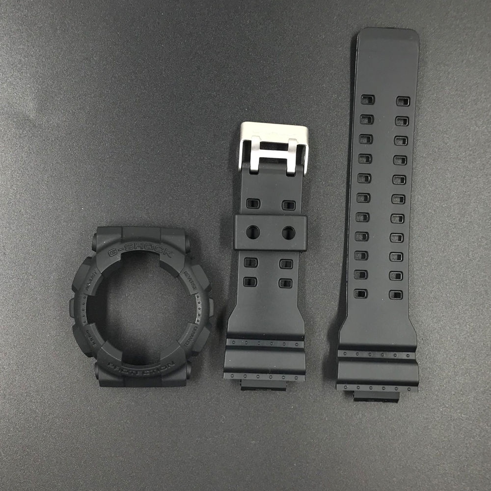 สายนาฬิกาข้อมือเรซิ่น สีดํา แบบเปลี่ยน สําหรับ Casio Watch GSHOCK Series Watch Frame GA110/GA100/GD120/GA140/GLS-GAX100