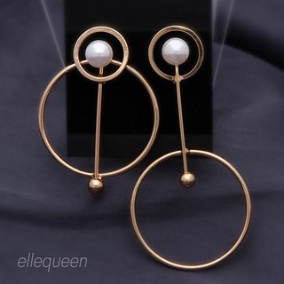 ElleQueen เครื่องประดับต่างหูมุก สไตล์มินิมอล