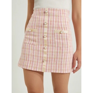 [Pomelo] Tweed Button Up Skirt - Pink (Size S)