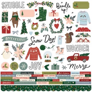 WINTER COTTAGE Cardstock Stickers 12"X12"