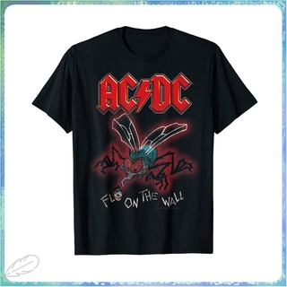 สินค้าขายดี ใหม่ เสื้อยืดลําลอง ผ้าฝ้าย 100% แขนสั้น คอกลม พิมพ์ลาย ACDC Fly On The Wallพลัสไซซ์ สีดํา สําหรับผู้ชา