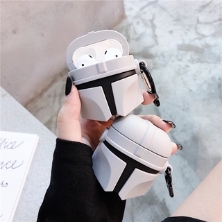 เคส AirPods 1/2 generation airpods Pro Mandalorian Creativeบุคลิกภาพหมวกกันน็อคไร้สายที่ครอบบลูทูธ