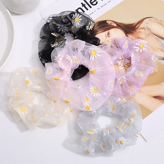 Korean Cute Daisy Mesh Hair Tie Ponytail Scrunchies Girl Hair Band