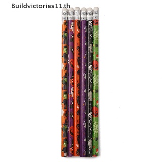 Buildvictories11 ดินสอไม้เบสวูด ลายฮาโลวีน เป็นมิตรกับสิ่งแวดล้อม 10 ชิ้น