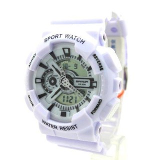 Sport Watch SAMDA นาฬิกาชาย-หญิง สายยาง 2 ระบบ (เข็มและDigital) SW-S003 (White)