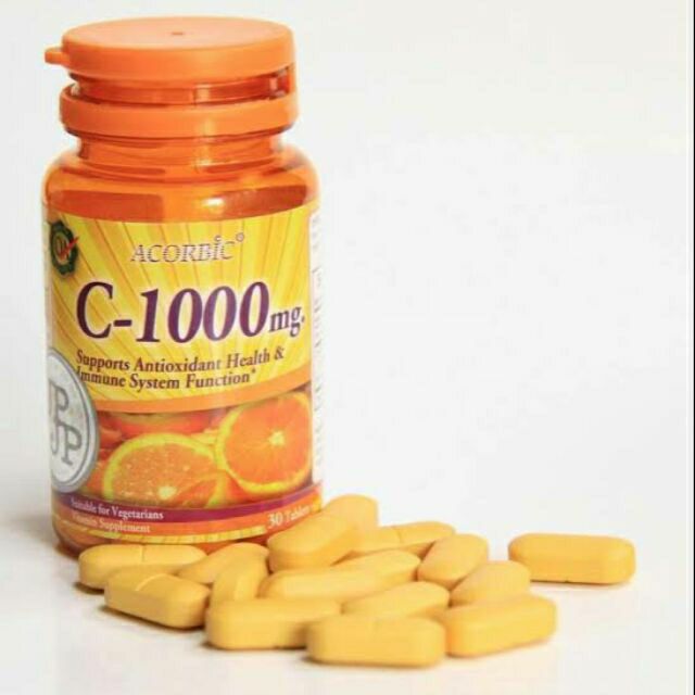 วิตามินซี C ACORBIC VITAMIN C 1000 mg. ต้านอนุมูลอิสระป้องกันหวัด , Zenozen