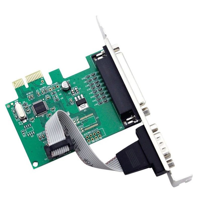 RS232 RS-232 Serial Port COM & DB25เครื่องพิมพ์พอร์ตขนานLPT To PCI-E PCI Express Adapter Converter