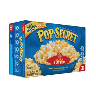 POP-SECRET ไมโครเวฟป๊อปคอร์น รสเนย เข้มข้นมาก 270G (90G X 3) EXP : 12.01.24