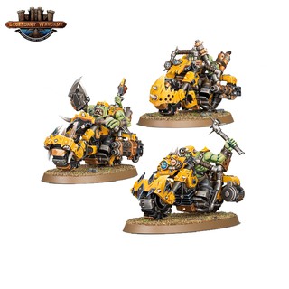 [200Aพร้อมส่ง]WARHAMMER: 40K : ORK WARBIKERS โมเดลเกมสนามจำลอง