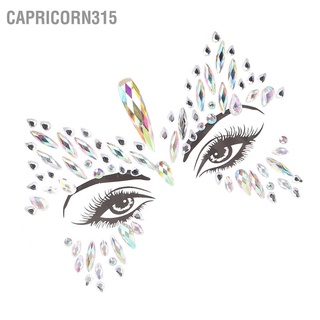 Capricorn315 สติกเกอร์กลิตเตอร์ พลอยเทียม แวววาว สําหรับตกแต่งใบหน้า แต่งหน้า เทศกาล วันหยุด