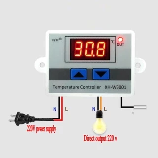 เทอร์โมสวิตช์ควบคุมอุณหภูมิดิจิทัล 110-220V 12V 24V 10A XH-W3001