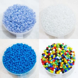 [A17-A32] ลูกปัดเม็ดทราย 3มิล 25g+ (800เม็ด+)