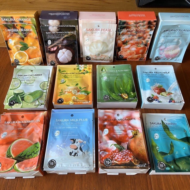 แผ่นมาส์กหน้า 13 สูตร Sakura Facial Mask Sheet ผิวหน้ากระจ่างใส คืนความยืดหยุ่น ผิวเปล่งปลั่ง ราคา ถูกที่สุด ดีลบีเคเค แกลเลอรีภาพที่ 9