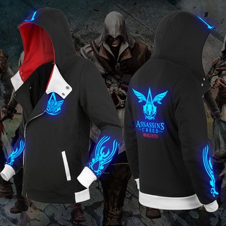 🤴เสื้อแจ็คเก็ตแบบมีฮู้ดซิปเฉียง ASSASSIN CREED FINAL FAITH (เรืองแสง)⚔