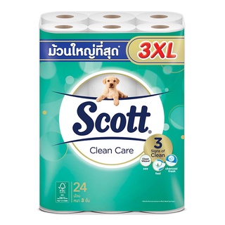 สก๊อตต์ คลีนแคร์ กระดาษชำระ หนา3ชั้น 3XL ยกแพ็ค 24ม้วน SCOTT FACIAL TISSUE กระดาษชำระ กระดาษทิชชู่