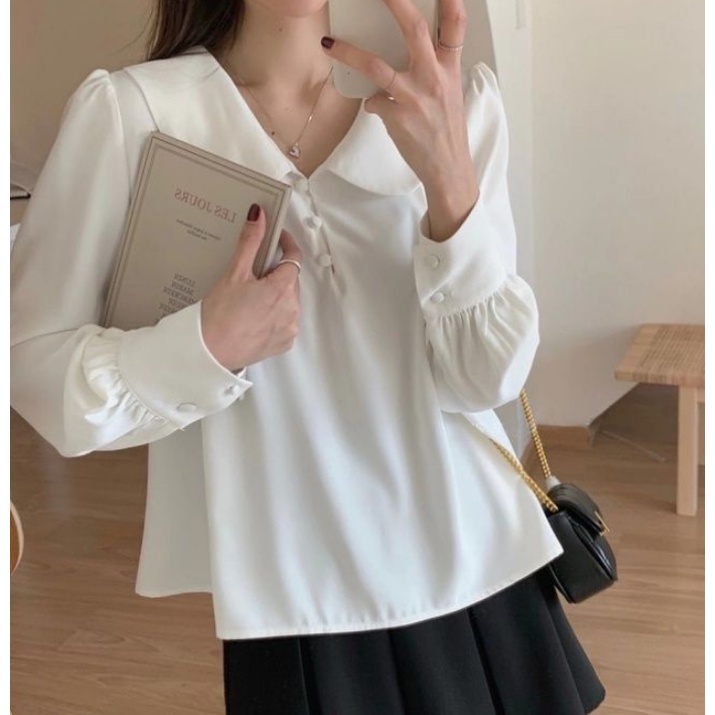 (พร้อมส่งจากไทย) เสื้อเชิ้ตแขนยาวสีพื้นคอปกน่ารักๆ [BB7] ราคา ถูกที่สุด ดีลบีเคเค แกลเลอรีภาพที่ 6