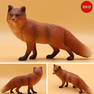 Wildlife Wild Animal Fox โมเดลฟิกเกอร์ PVC ของเล่นสําหรับเด็ก