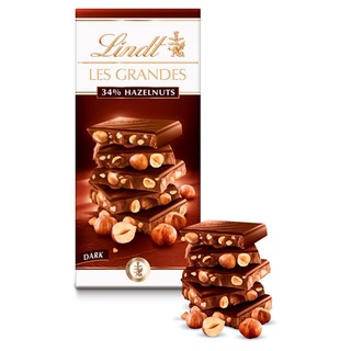 Lindt Les Grandes Dark Chocolate Hazelnut 150g. ลินด์เลกรองด์ดาร์กช็อกโกแลตเฮเซลนัท 150กรัม.