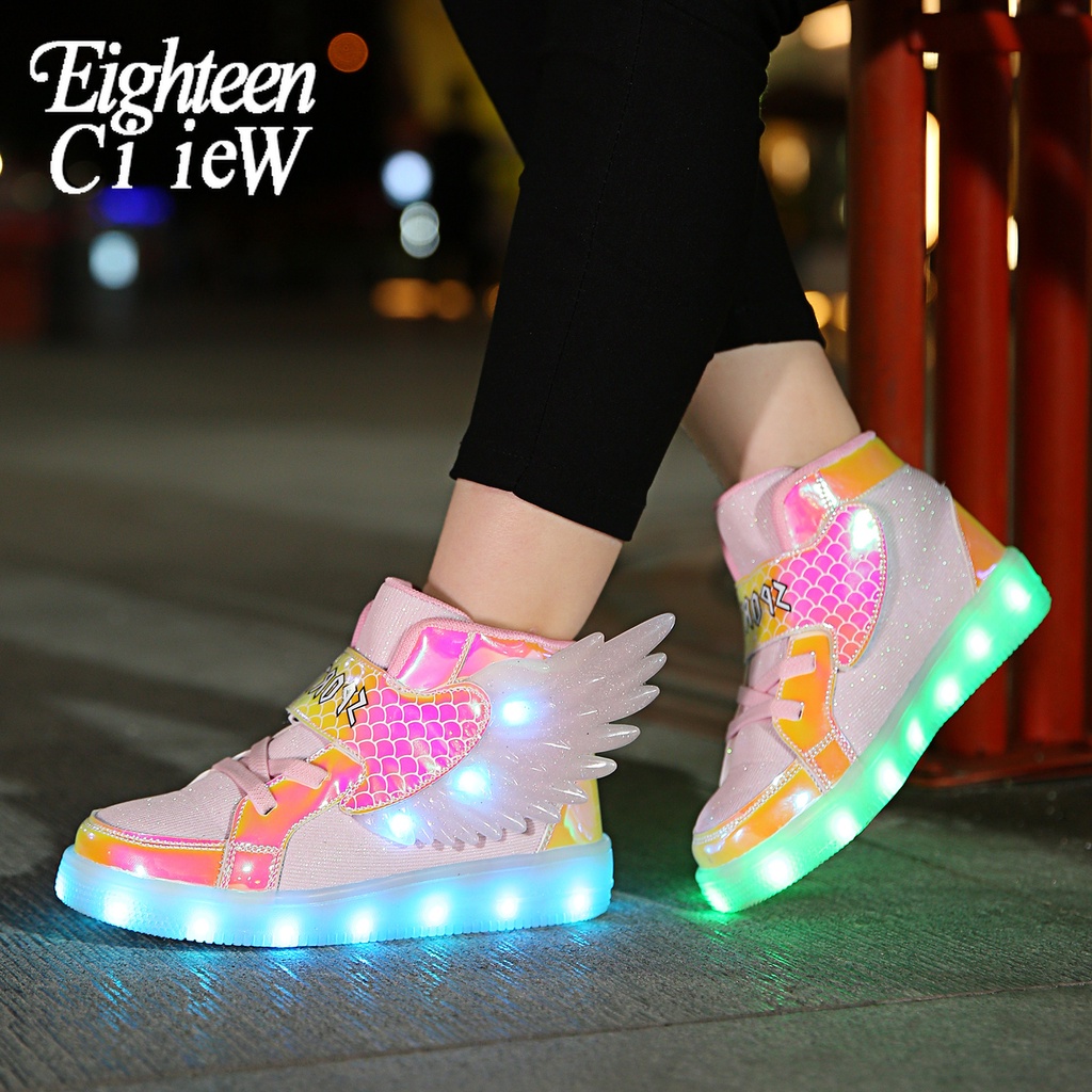 มั่นใจได้ว่าจะซื้อSize 27-37 LED Glowing Sneakers for Women Sneakers ...
