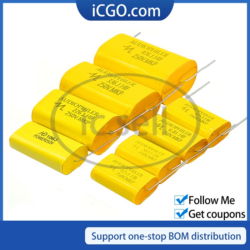 5pcs 0.68UF 1.5UF 2.2UF 5.6UF 12UF 15UF 22UF 33UF 47UF 250V 250V ทวีตเตอร์ลําโพงความถี่ Divider Cros