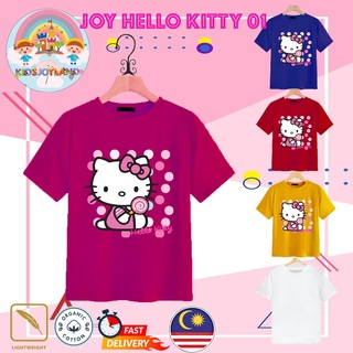 เสื้อยืดผ้าฝ้าย🌈HELLO KITTY 01 Kids TShirt 100% Cotton Unisex Round Neck Short Sleeve Baju Budak Gadis Perempuan Wanita