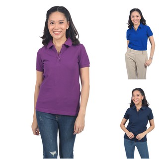 ZENTURY MAX เสื้อโปโล ผู้หญิง ผ้าฝ้าย 100% แขนสั้น รุ่น LKP-3015 สีม่วง, น้ำเงิน, กรมท่า