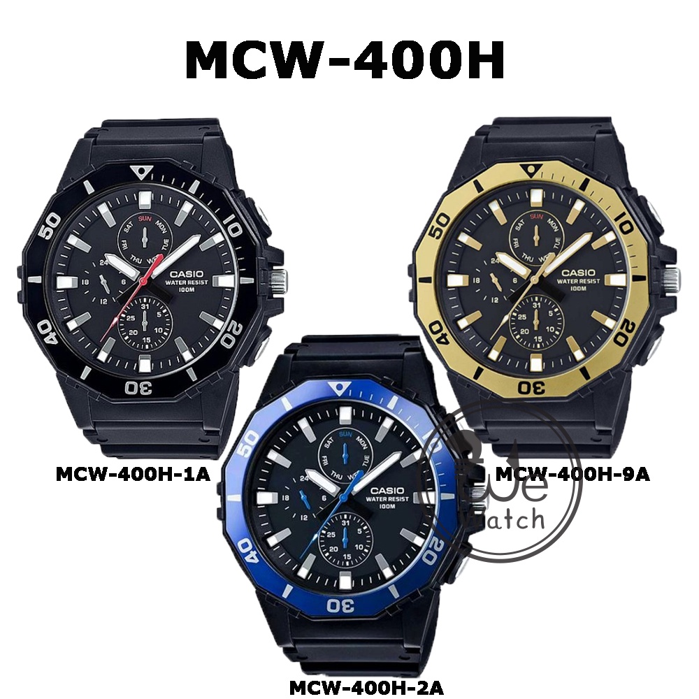 CASIO ของแท้ รุ่น MCW-100H MCW-110H MCW-200H MCW-400H นาฬิกาผู้ชายสายเรซิ่น รับประกัน 1ปี MCW110 MCW100 MCW200 MCW400H