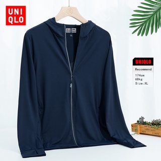 🤗พร้อมสต็อก🤗 M-5XL Uniqlo เสื้อคลุมกันแดด เสื้อแจ็คเก็ตสตรีมีฮู้ดกันลมและกันแดด เสื้อกีฬาระบายอากาศ