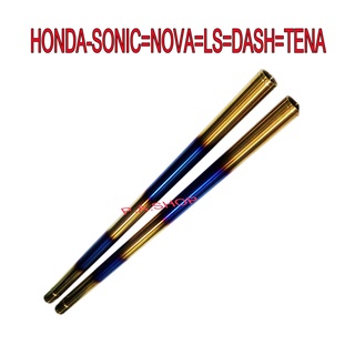 A แกนโช๊คหน้าแต่ง สำหรับ HONDA-SONIC NOVA TENA DASH สีไทเทเนียม ทอง งานสุดเทพ