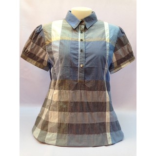 superbrandnameเสื้อshirt แขนสั้นBurberry ผู้หญิงทรงSlim Fit