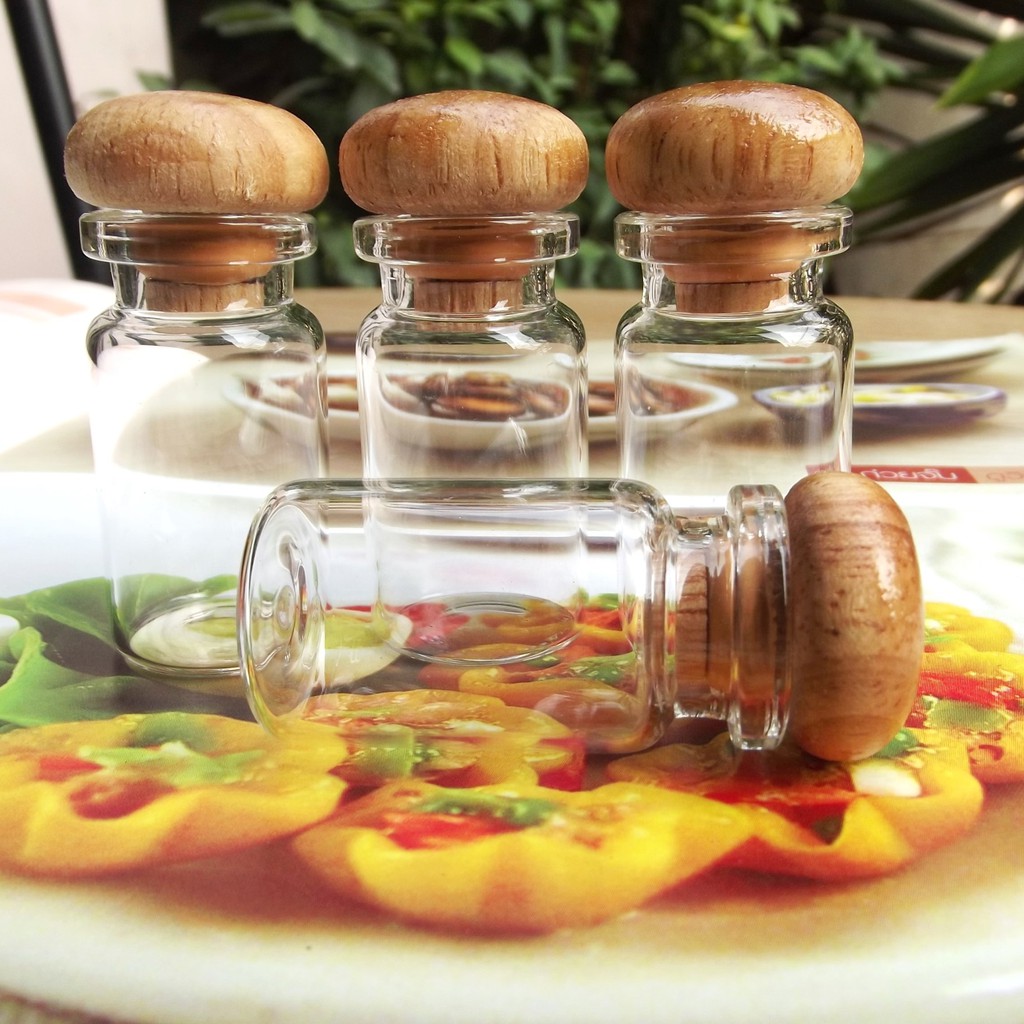 ขวดแก้วจิ๋ว ขวด ขวดแก้วใส ขนาด 8 ml. 50 ขวด ขวดพร้อมฝาจุก