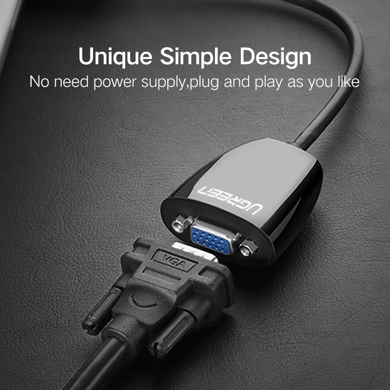 Ugreen HDMI เป็น VGA เชื่อมต่ออะแดปเตอร์แปลงสายเคเบิล