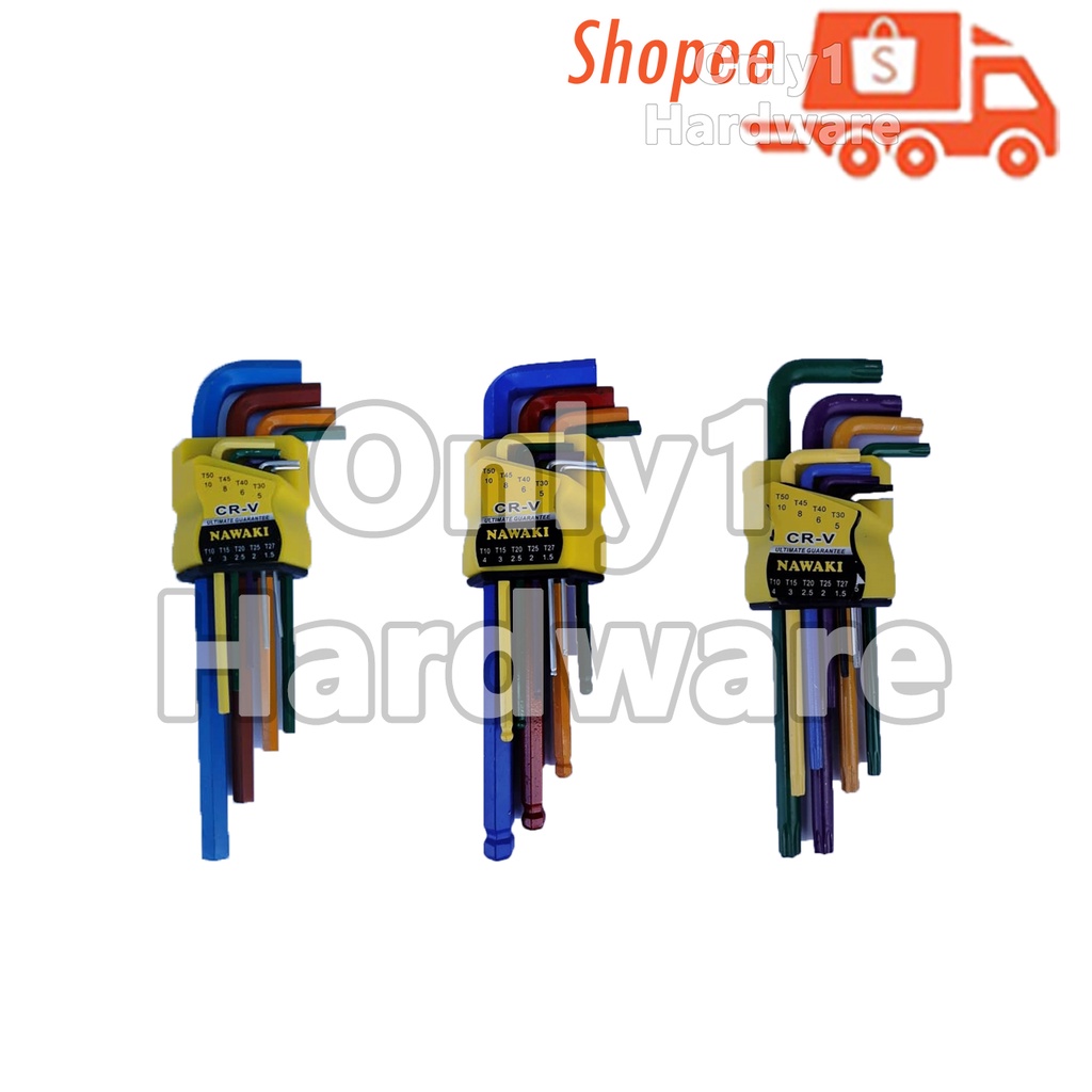 9PCS RAINBOW CRV HEX WRENCH SET DURABLE WRENCH ALLEN HEX KEY SET COLOURFUL CRV HEX WRENCH