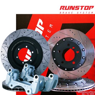 RUNSTOP จานเบรค HONDA CIVIC 1.5/1.8 FC/FK ปี 15- คู่หน้า, คู่หลัง จานขยาย Oversize ลาย SLOT, FSC