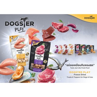 Dogster Play Freeze Dried (ด็อกสเตอร์) ขนมสุนัข ฟรีซดราย 40กรัม/ซอง 40g