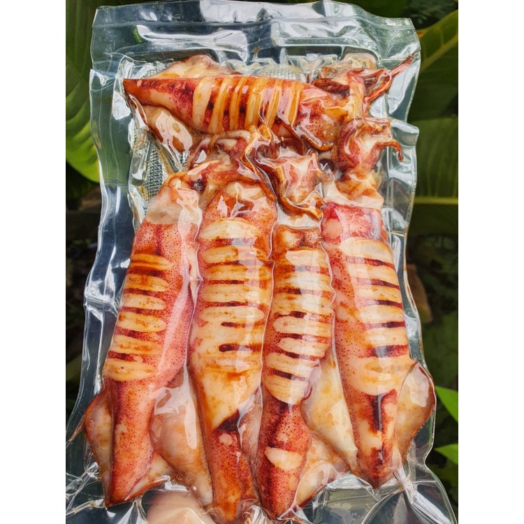 ปลาหมึกไข่แดดเดียวทอดพร้อมทาน -(ไข่ทุกตัว) ไซร์ 5-9 ตัวต่อแพค  น้ำหนักก่อนทอด300กรัมและ 500 กรัม