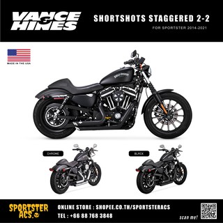 **ผ่อน0%** Vance &amp; Hines - Shortshots Staggered 2 into 2 สำหรับ Harley Sportster Vance and Hines V&amp;H